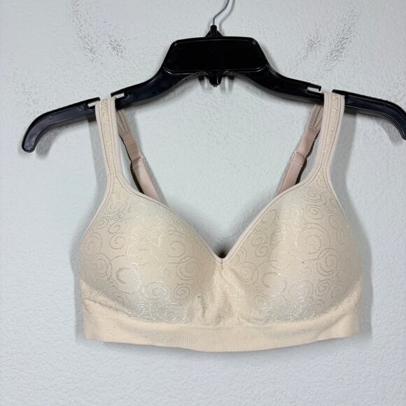 Bali Size 34C Comfort Revolution Bra Cream Padded Wire Free Adjustable Straps - Picture 2 of 9
